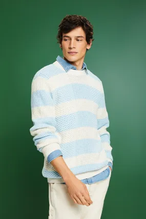 Maglione in cotone con maglia a righe