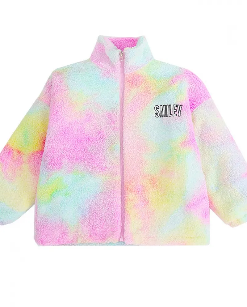 Maglione tie-dye per ragazze Nuovo maglione in pile di agnello per bambini
