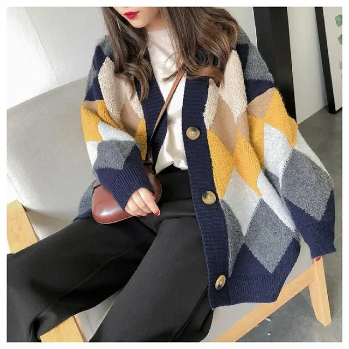 Maglioni da donna 2023 Nuovo maglione cardigan sciolto maglione lavorato a maglia spessa