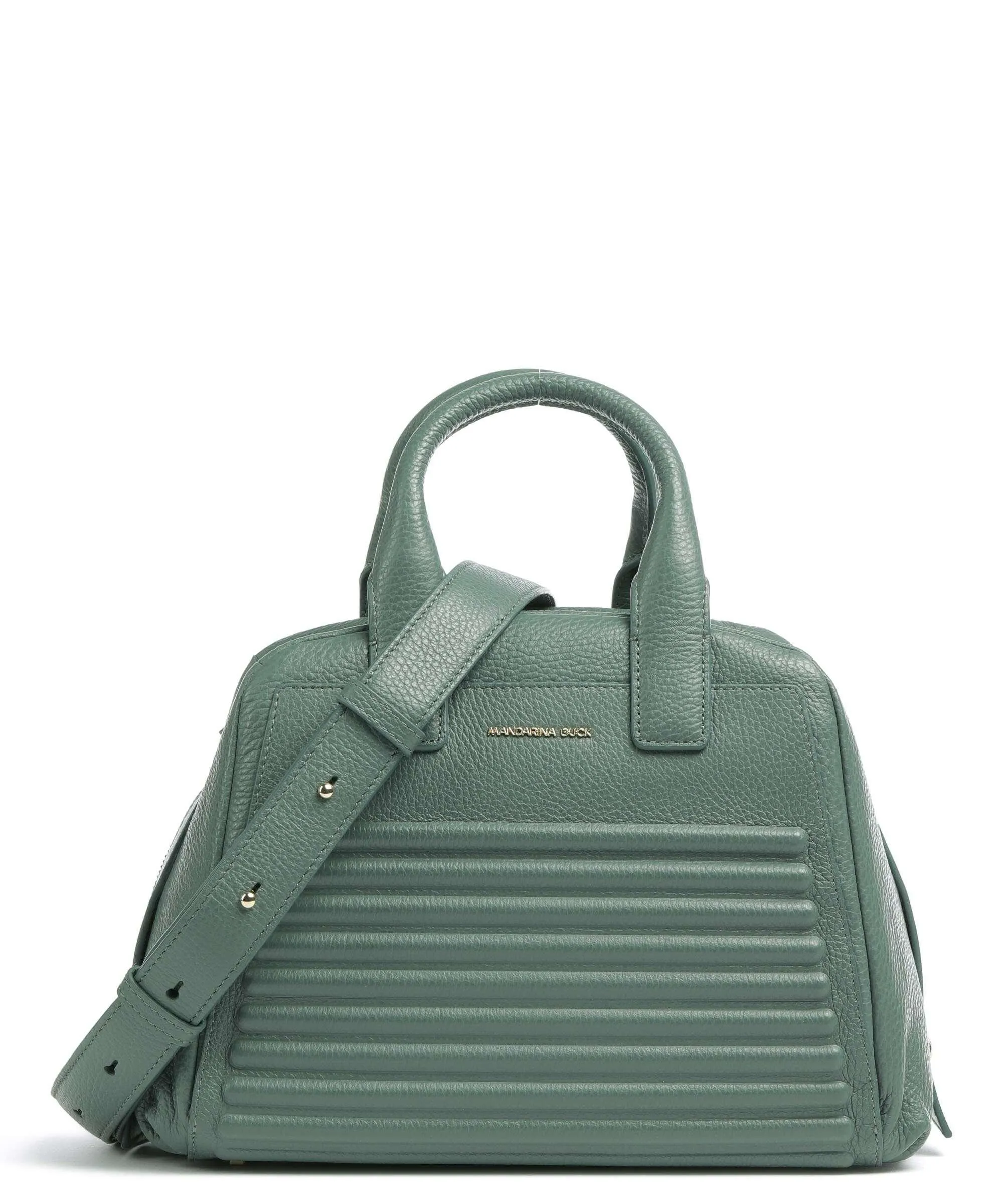  Mandarina Duck I-Con Borsa a mano pelle di vitello grana verde  
