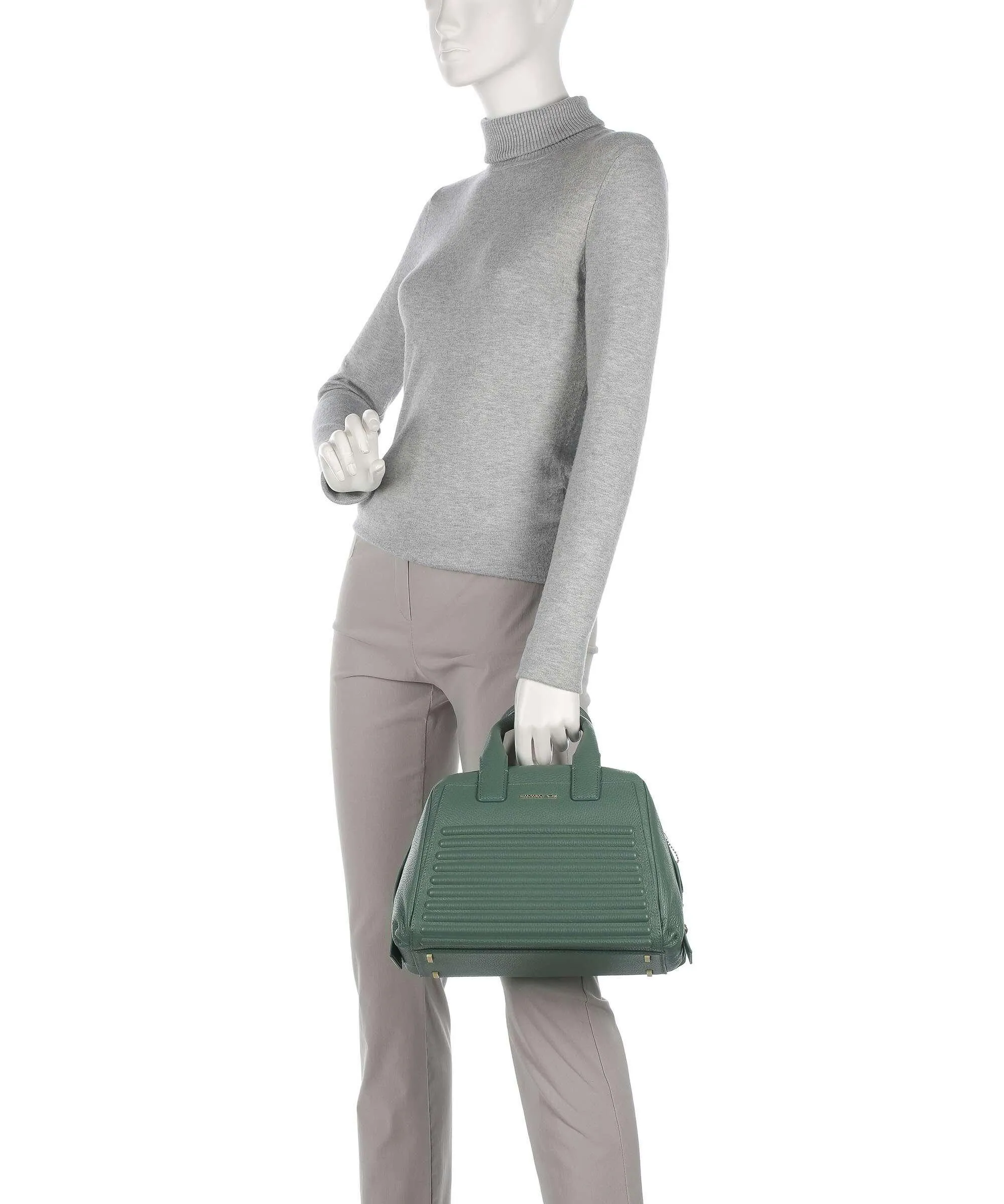 Mandarina Duck I-Con Borsa a mano pelle di vitello grana verde  