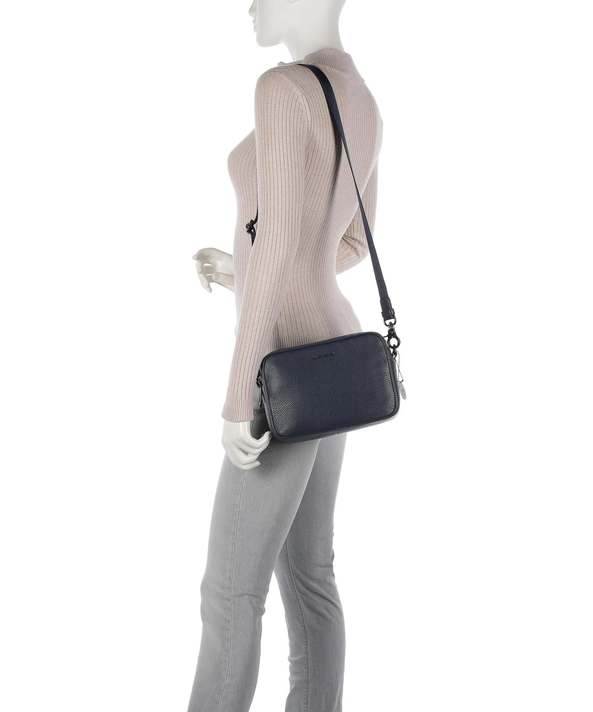  Mandarina Duck Mellow Leather Borsa a tracolla pelle di vitello grana navy  