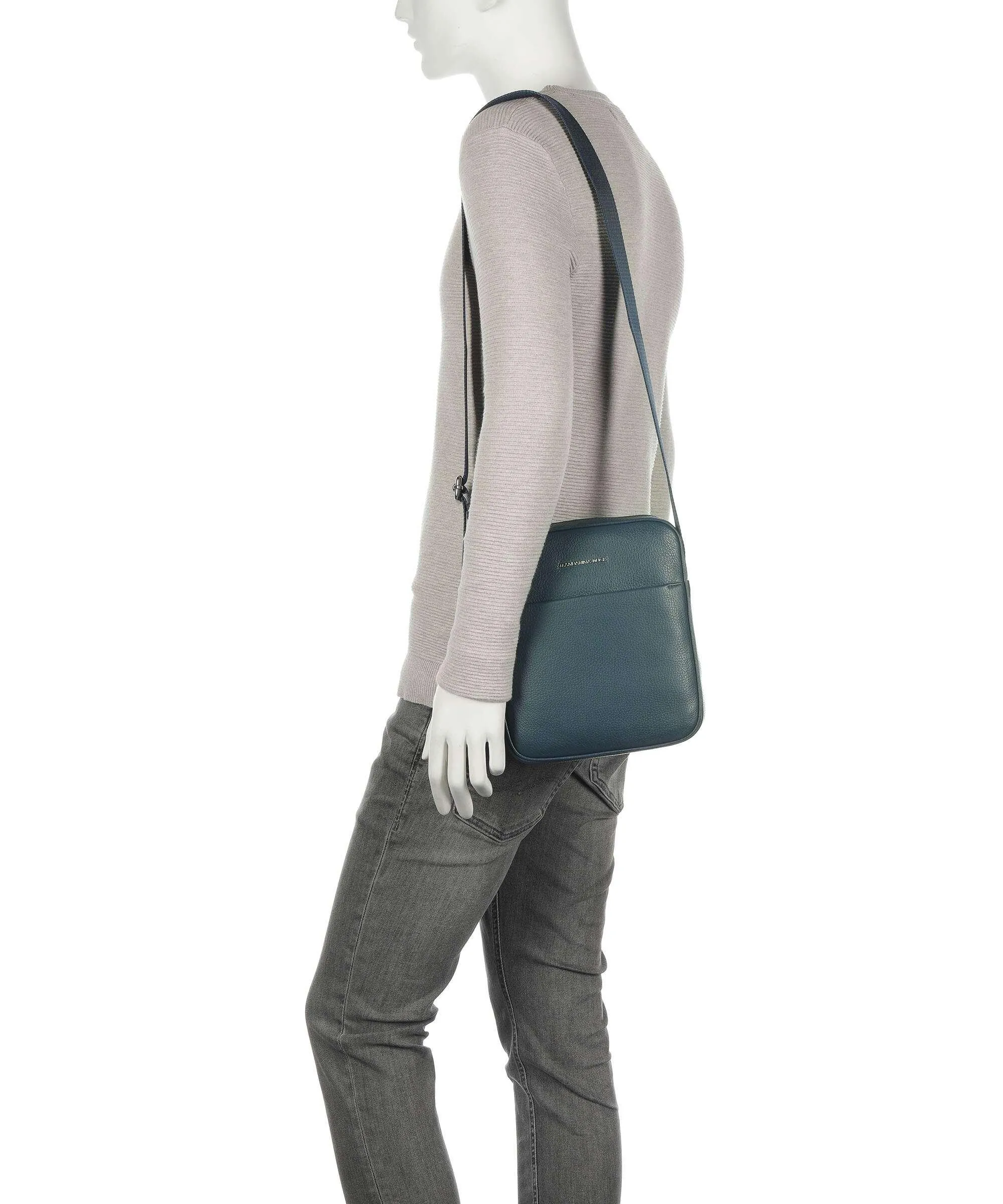  Mandarina Duck Mellow Urban Borsa a tracolla pelle di vitello grana petrol  