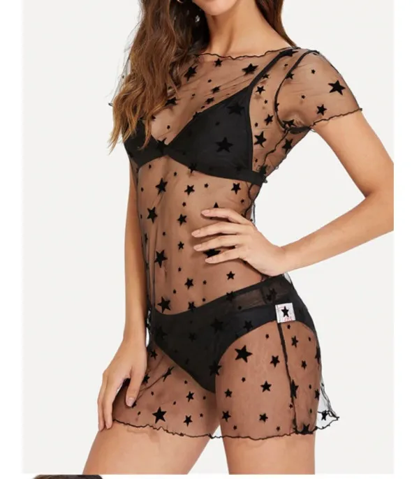 Minidress stelline nere tulle