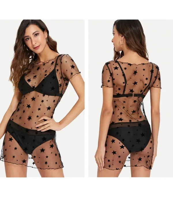 Minidress stelline nere tulle