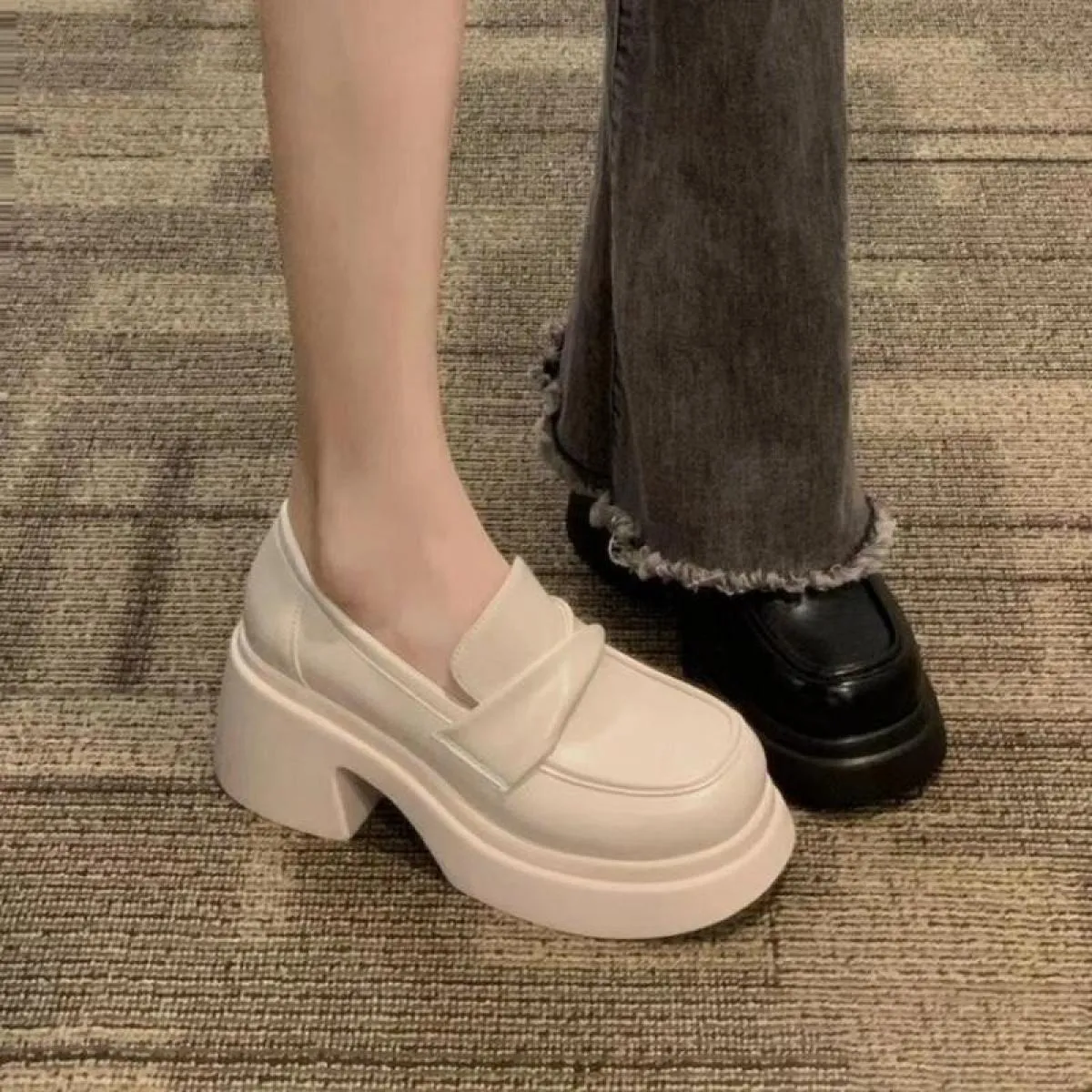 Moda Donna Tacchi alti Lolita Mary Janes Sandali Scarpe casual Chunky Pu Leather antiscivolo Scarpe Oxford 2023 Nuova Primavera