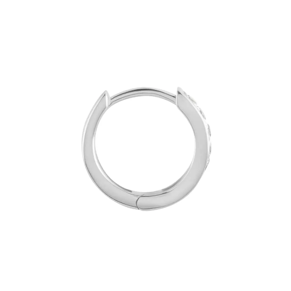 Mono Orecchino A Cerchio L'homme Diamant Oro Bianco 375/1000 Diametro 8 mm Diamante Nero 0,06 ct 1412986