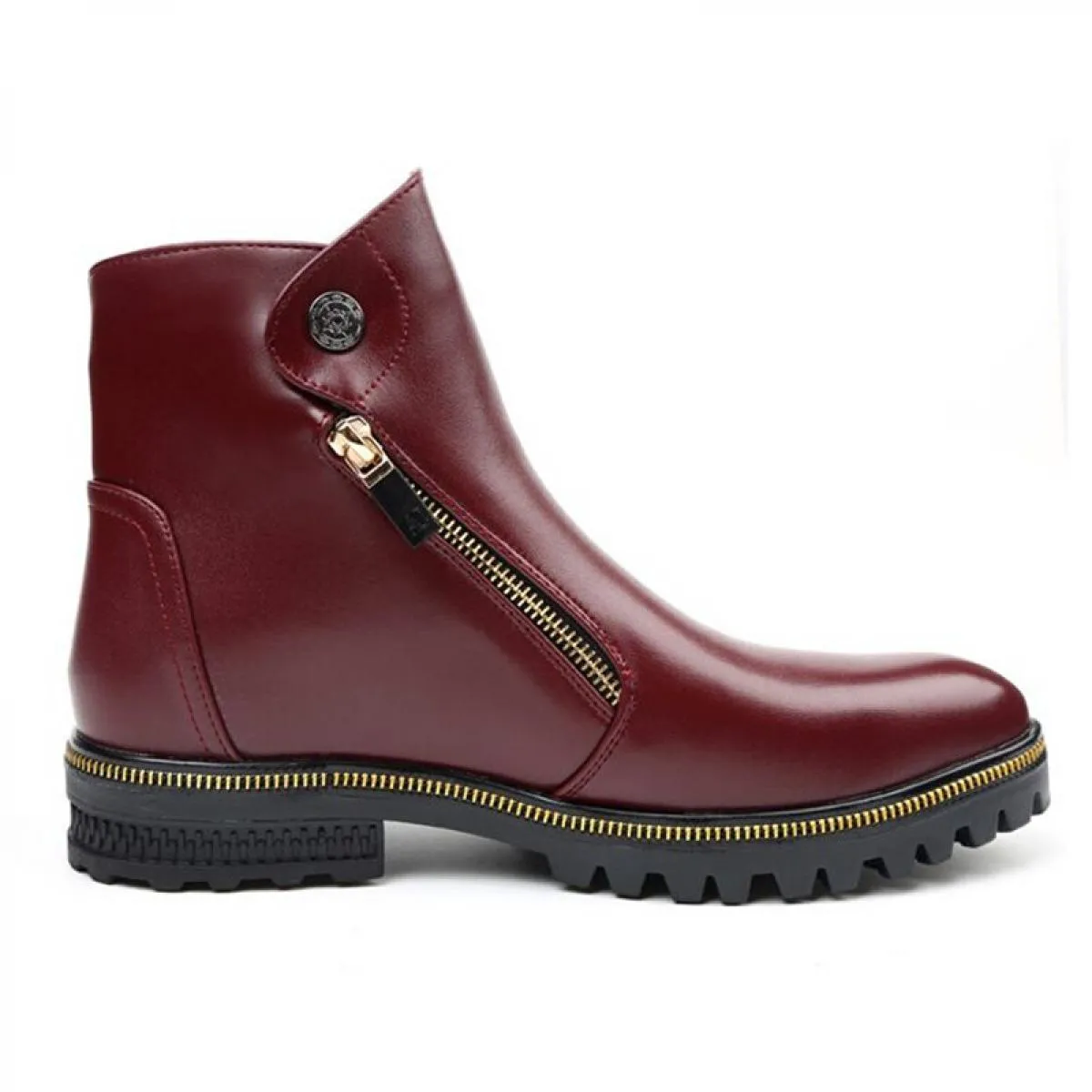 Movechain Moda Uomo Stivaletti in vera pelle Uomo Punta in metallo Punk Stivaletto Chelsea stile britannico Uomo Casual Sh