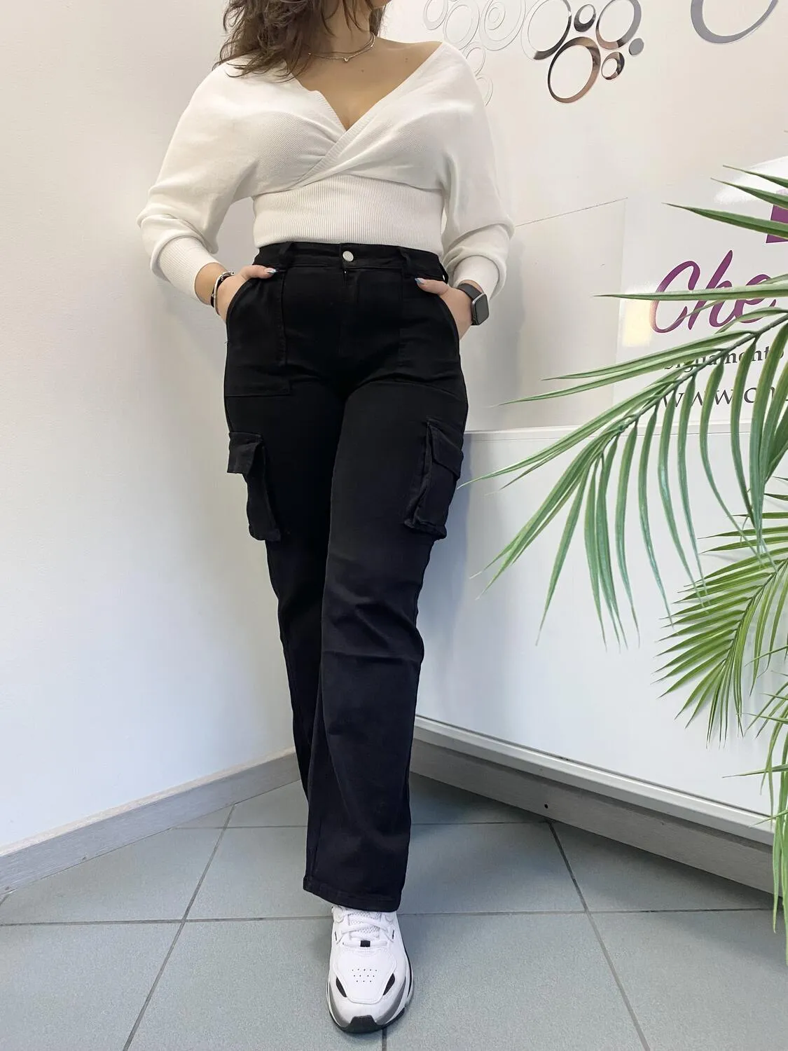 NEW Jeans cargo nero