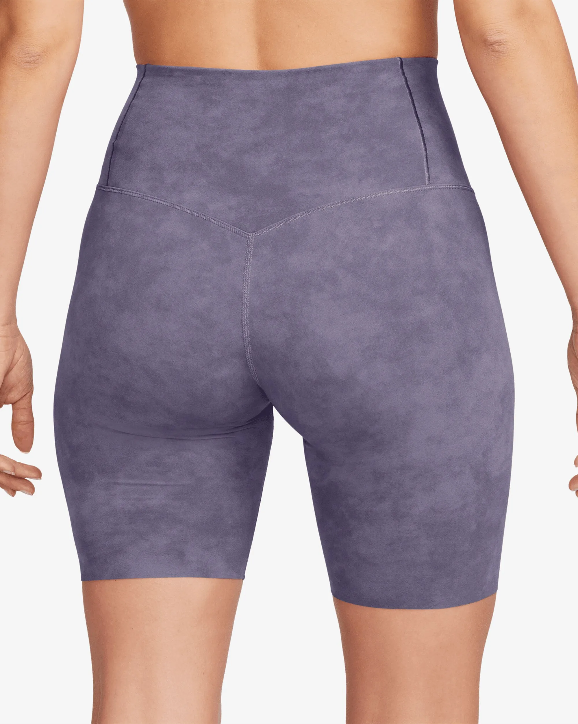 Nike Shorts da ciclista tie-dye 20 cm a vita alta Dri-FIT Viola Donna