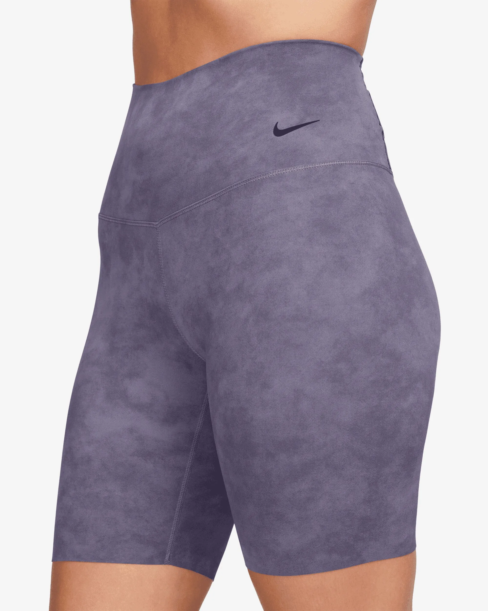 Nike Shorts da ciclista tie-dye 20 cm a vita alta Dri-FIT Viola Donna