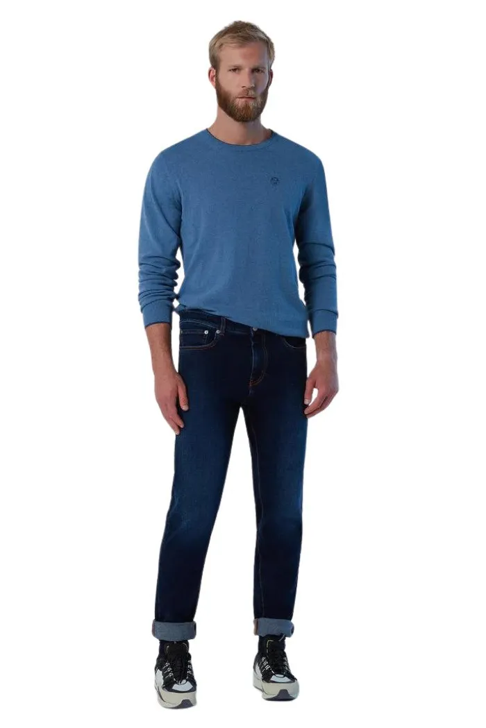 North Sails maglia girocollo in cashmere riciclato con logo ricamato 699859