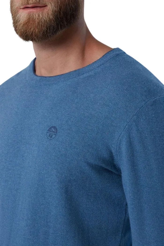 North Sails maglia girocollo in cashmere riciclato con logo ricamato 699859