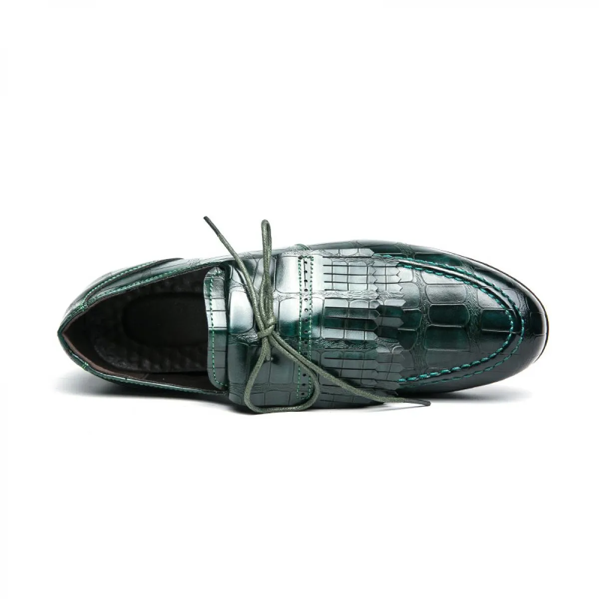 Nuovi mocassini da uomo verdi mocassini con suola rossa nappe punta tonda slip on marrone scarpe da uomo formali modello in piet