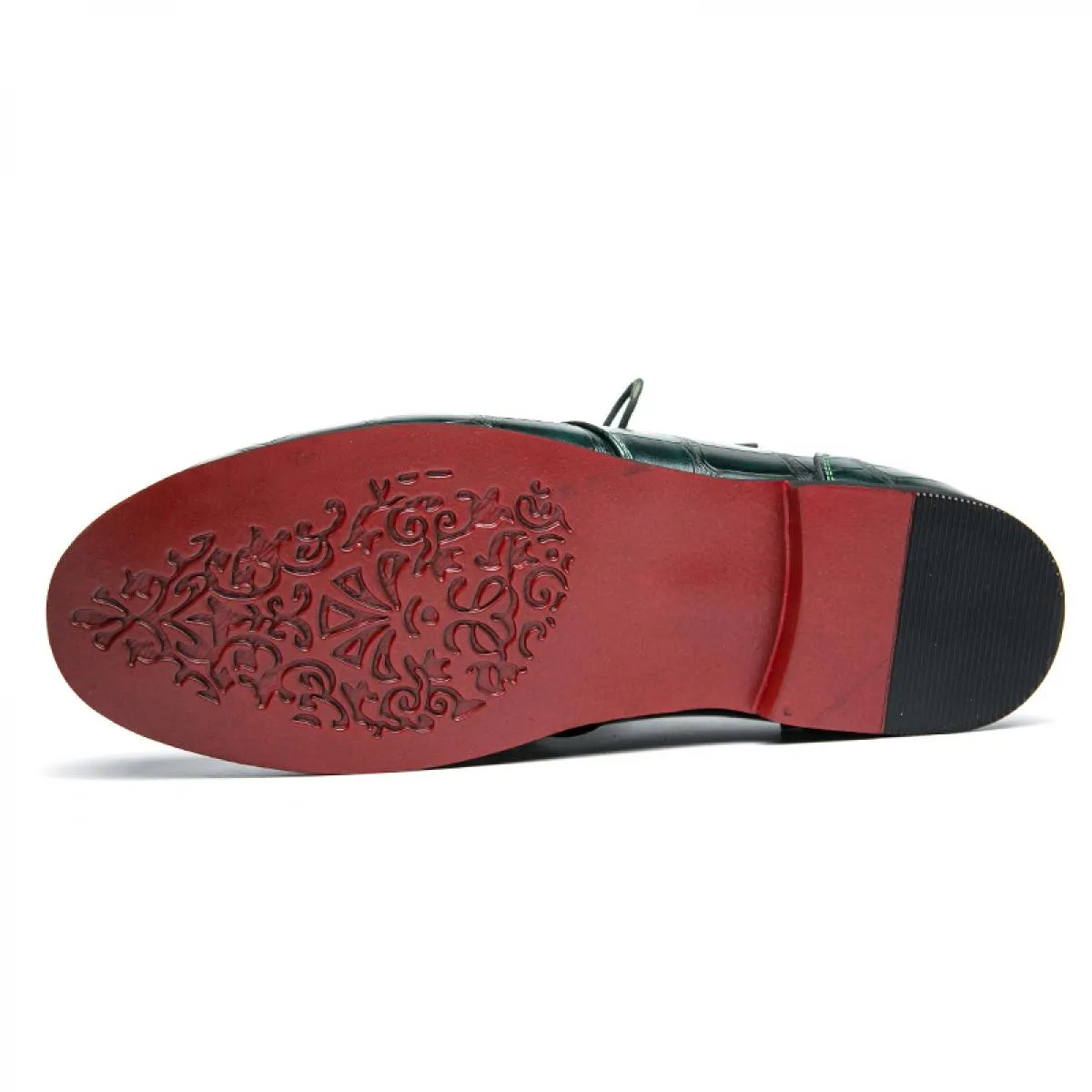 Nuovi mocassini da uomo verdi mocassini con suola rossa nappe punta tonda slip on marrone scarpe da uomo formali modello in piet