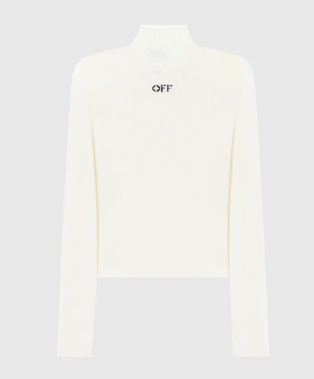 Off-White Golf bianco con motivo logo Off OWHF042F24KNI002