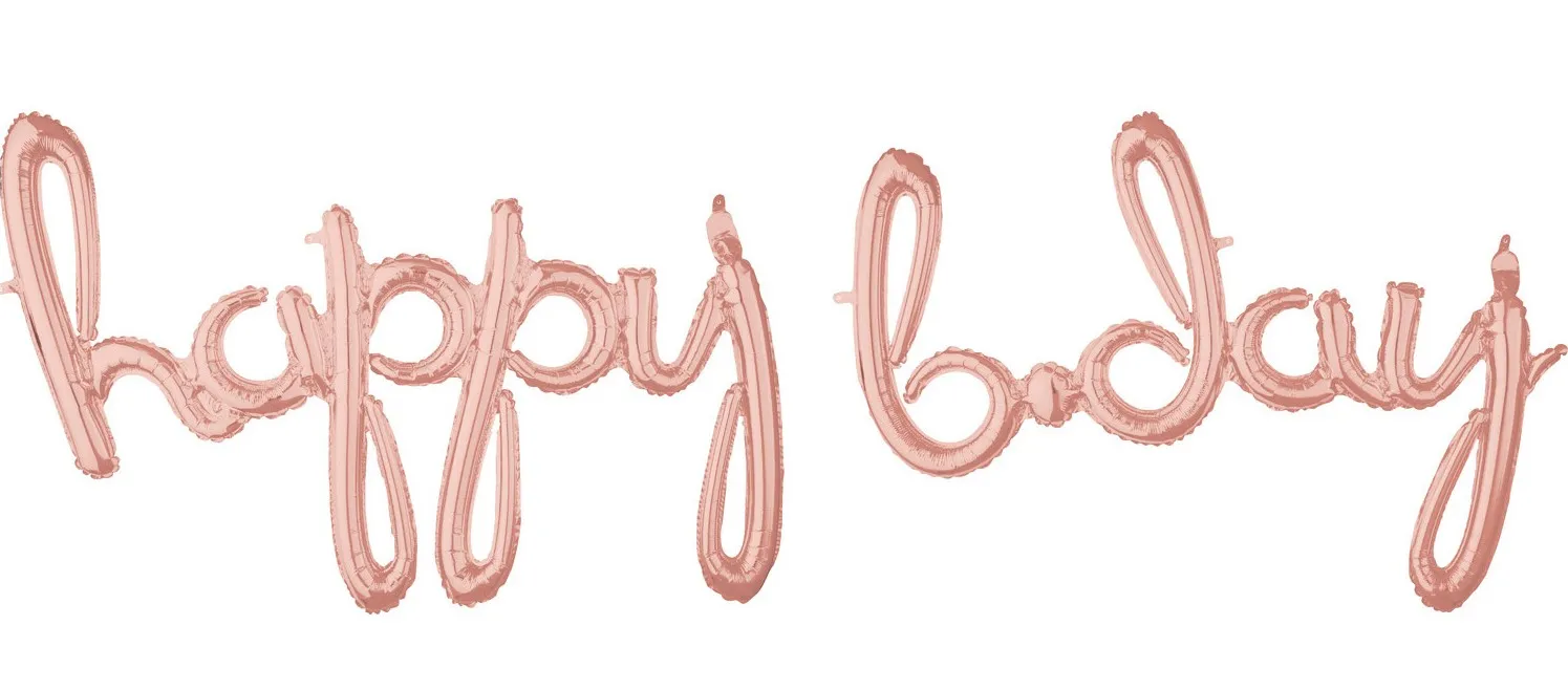 Palloncino foil Happy B-Day in oro rosa