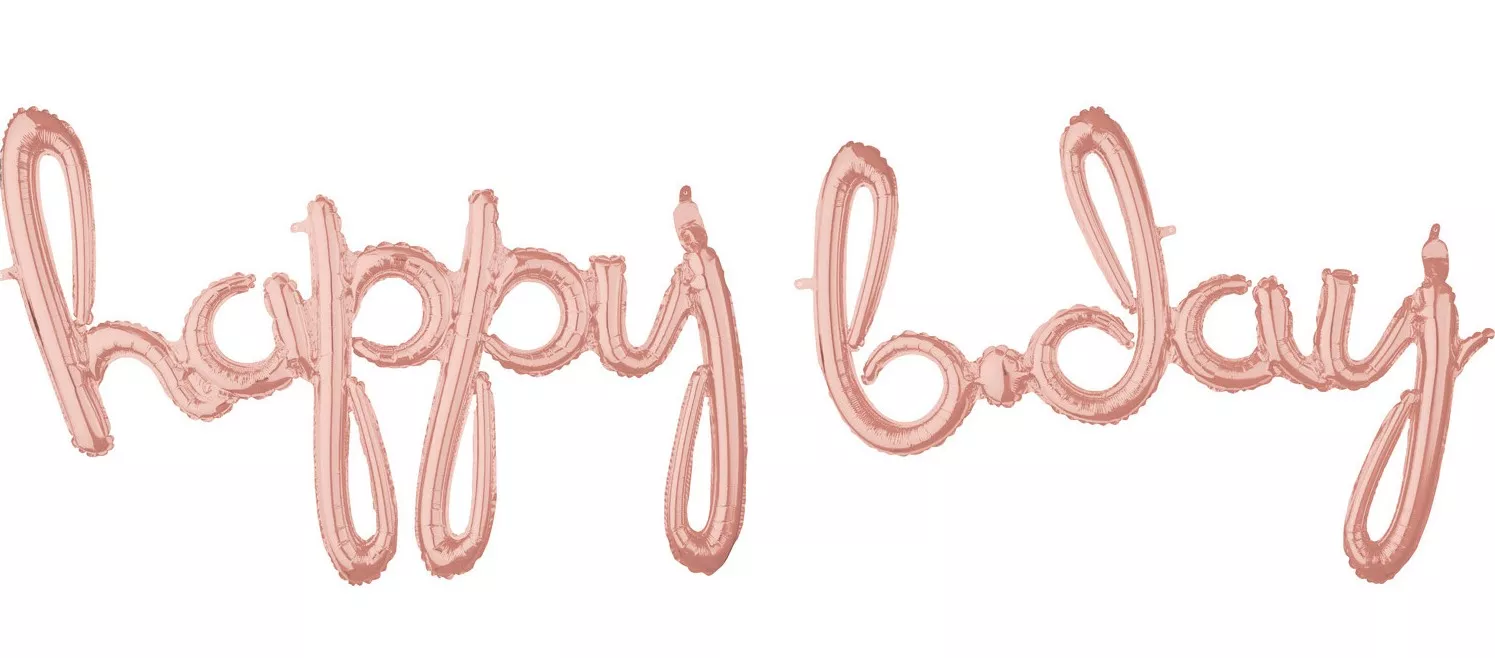 Palloncino foil Happy B-Day in oro rosa