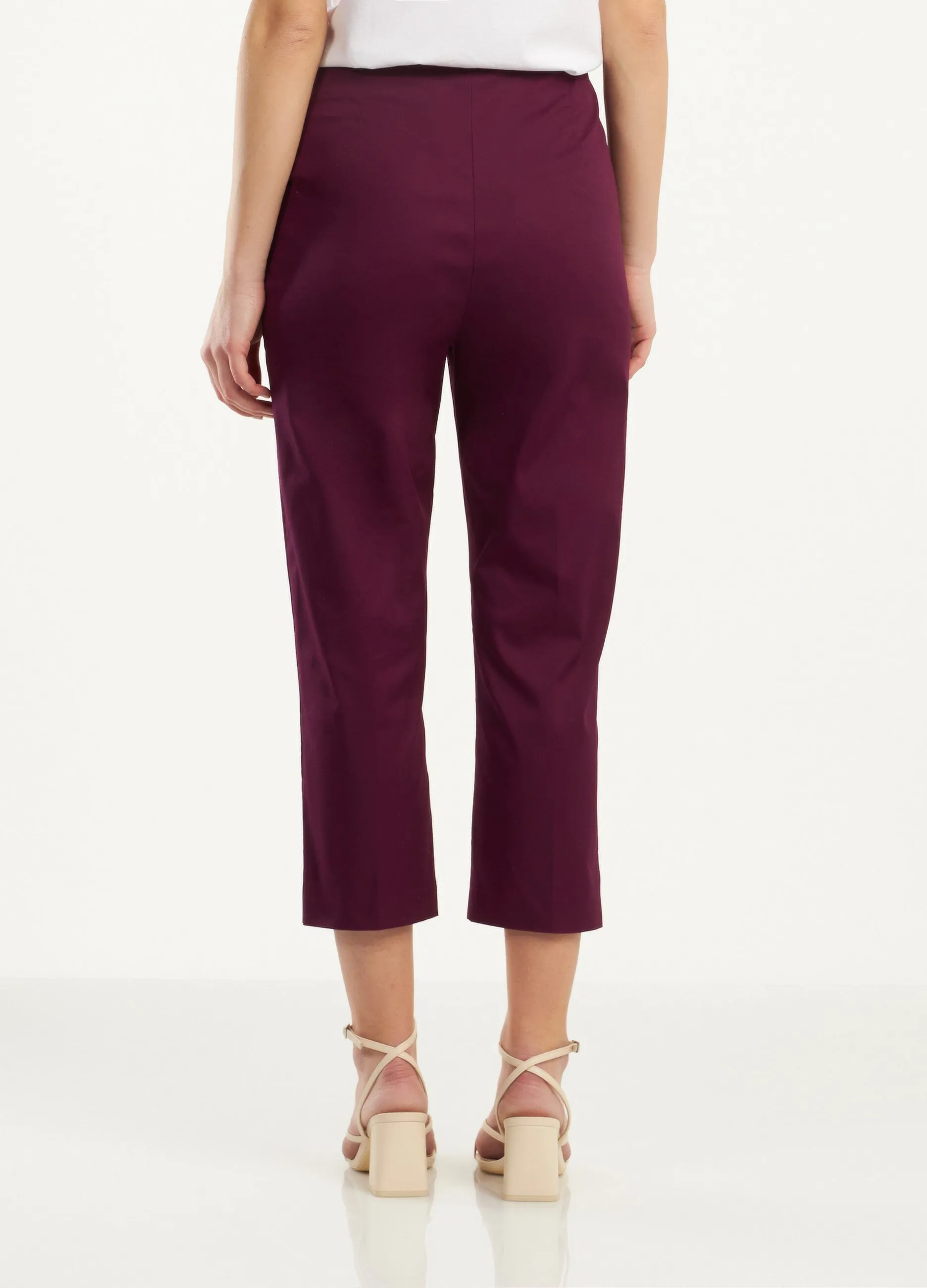 Pantaloni capri in cotone elasticizzato donna
