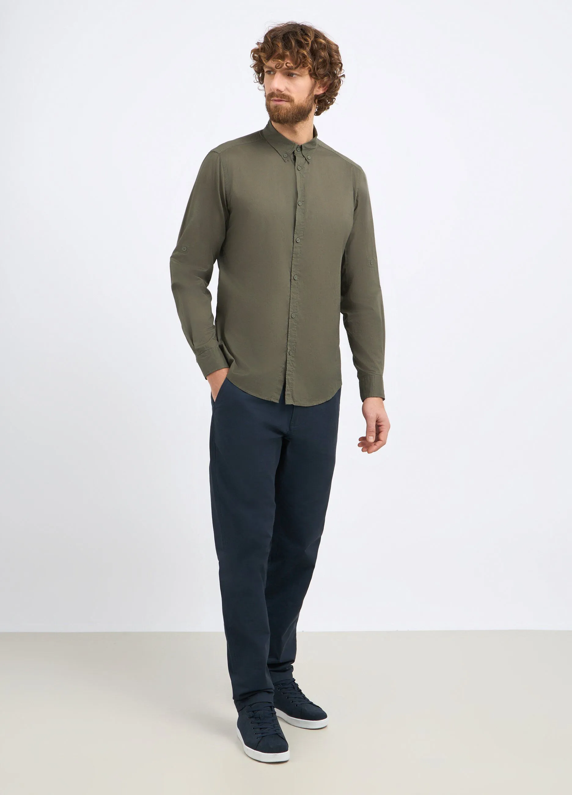 Pantaloni chino in puro cotone uomo