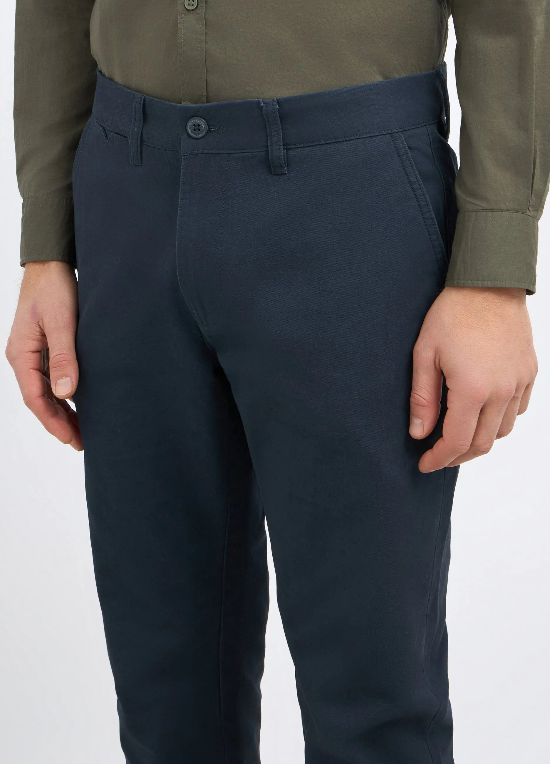 Pantaloni chino in puro cotone uomo