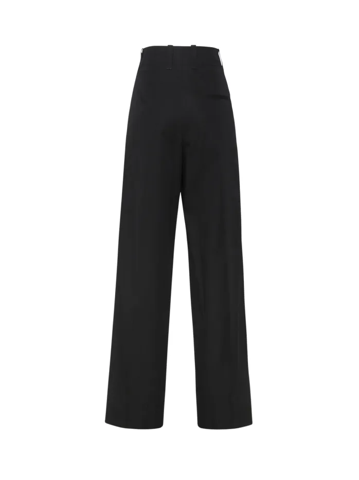 PANTALONI IN LANA GRAIN DE POUDRE COMPATTA