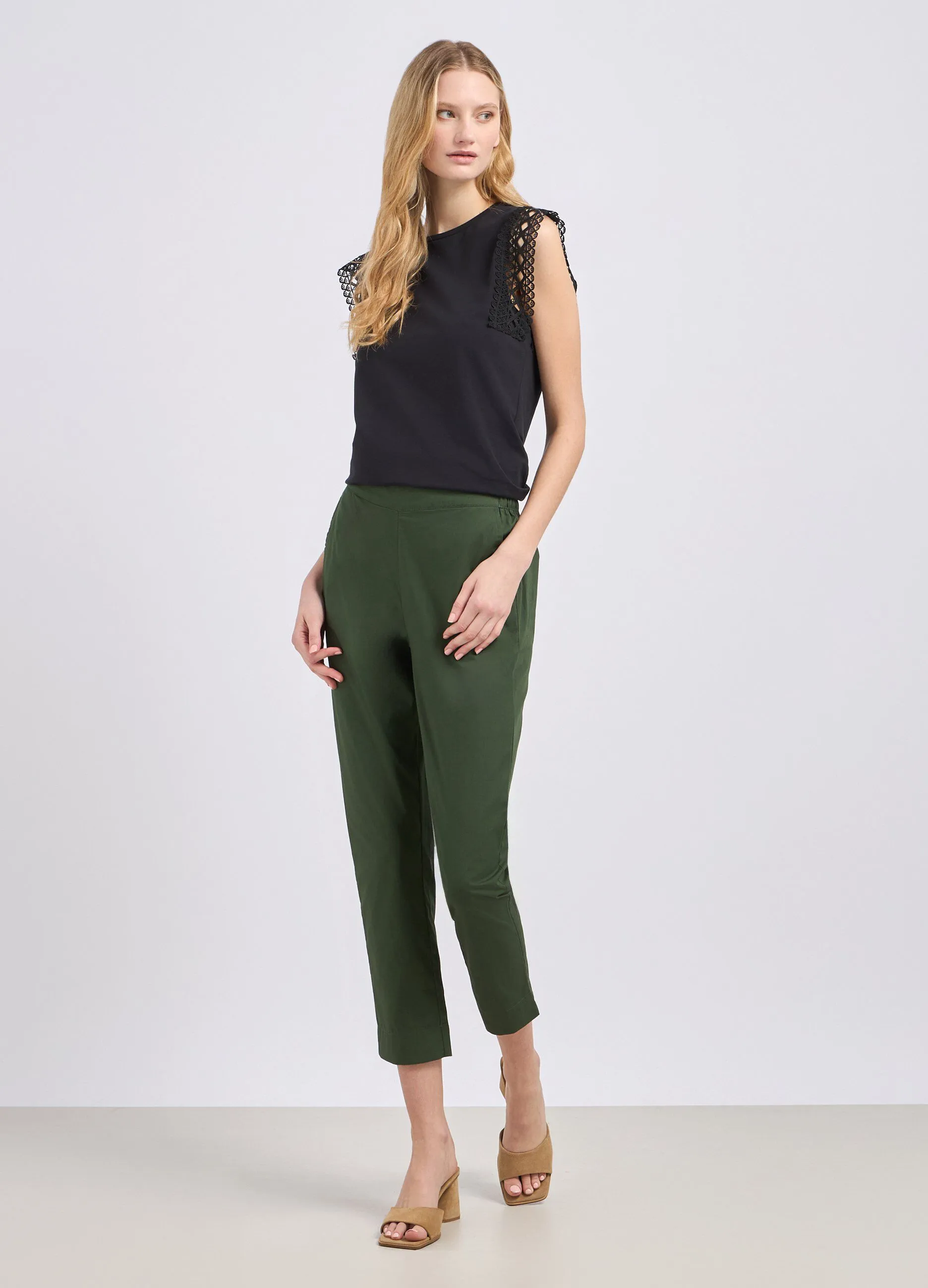 Pantaloni in puro cotone biologico donna