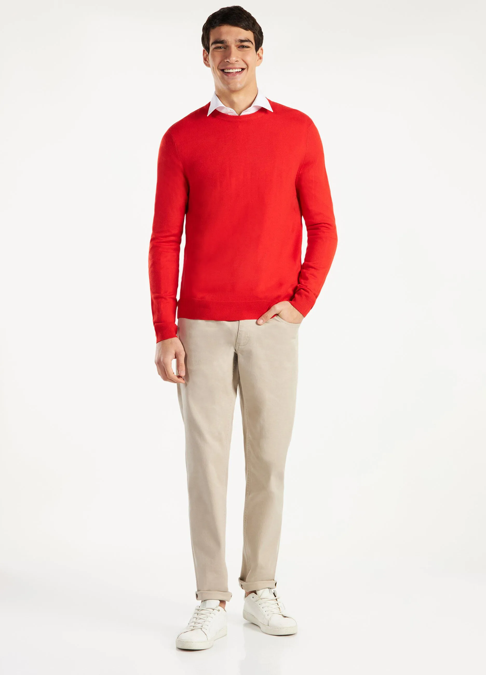 Pantaloni in twill di cotone uomo