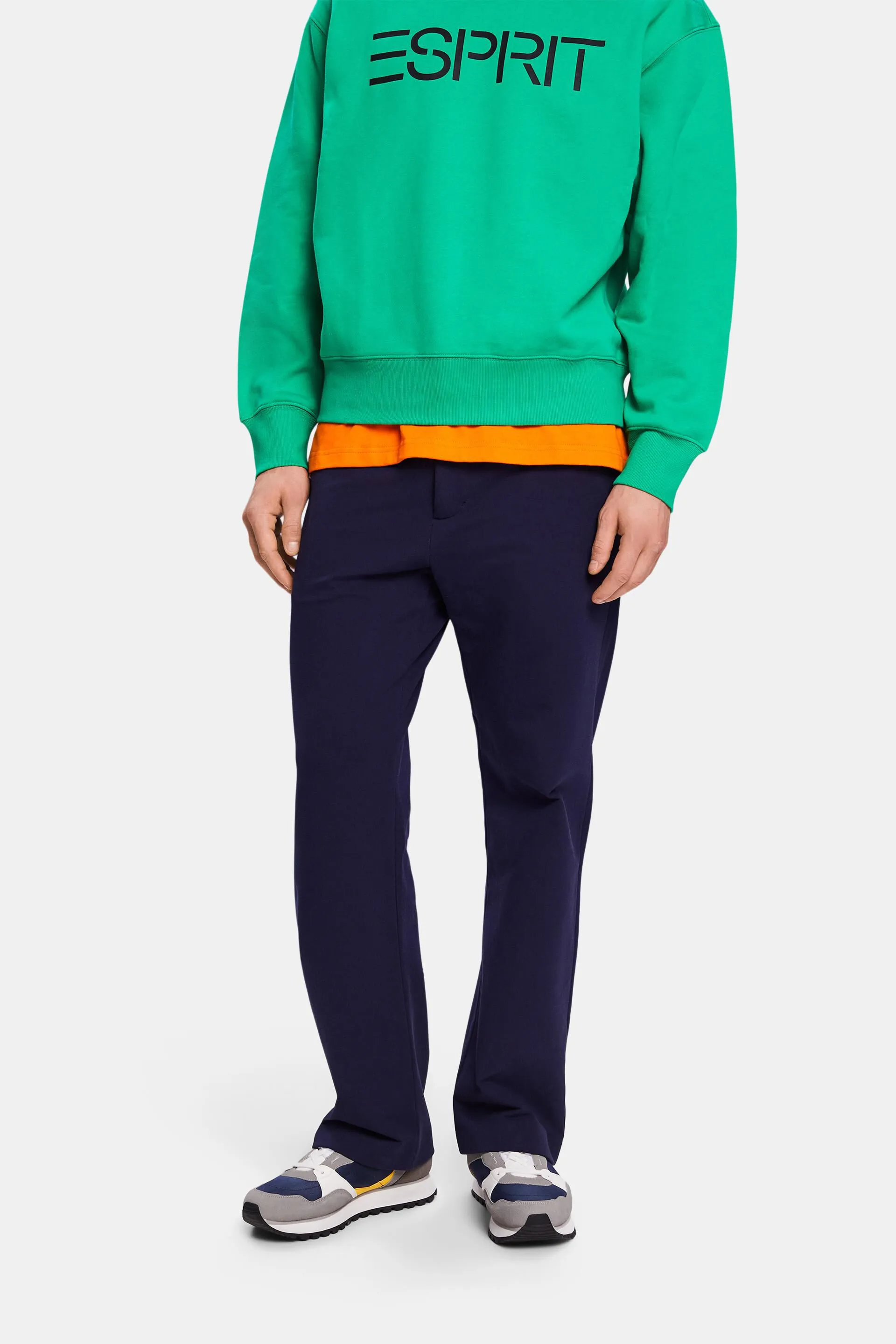 Pantaloni straight in misto cotone biologico