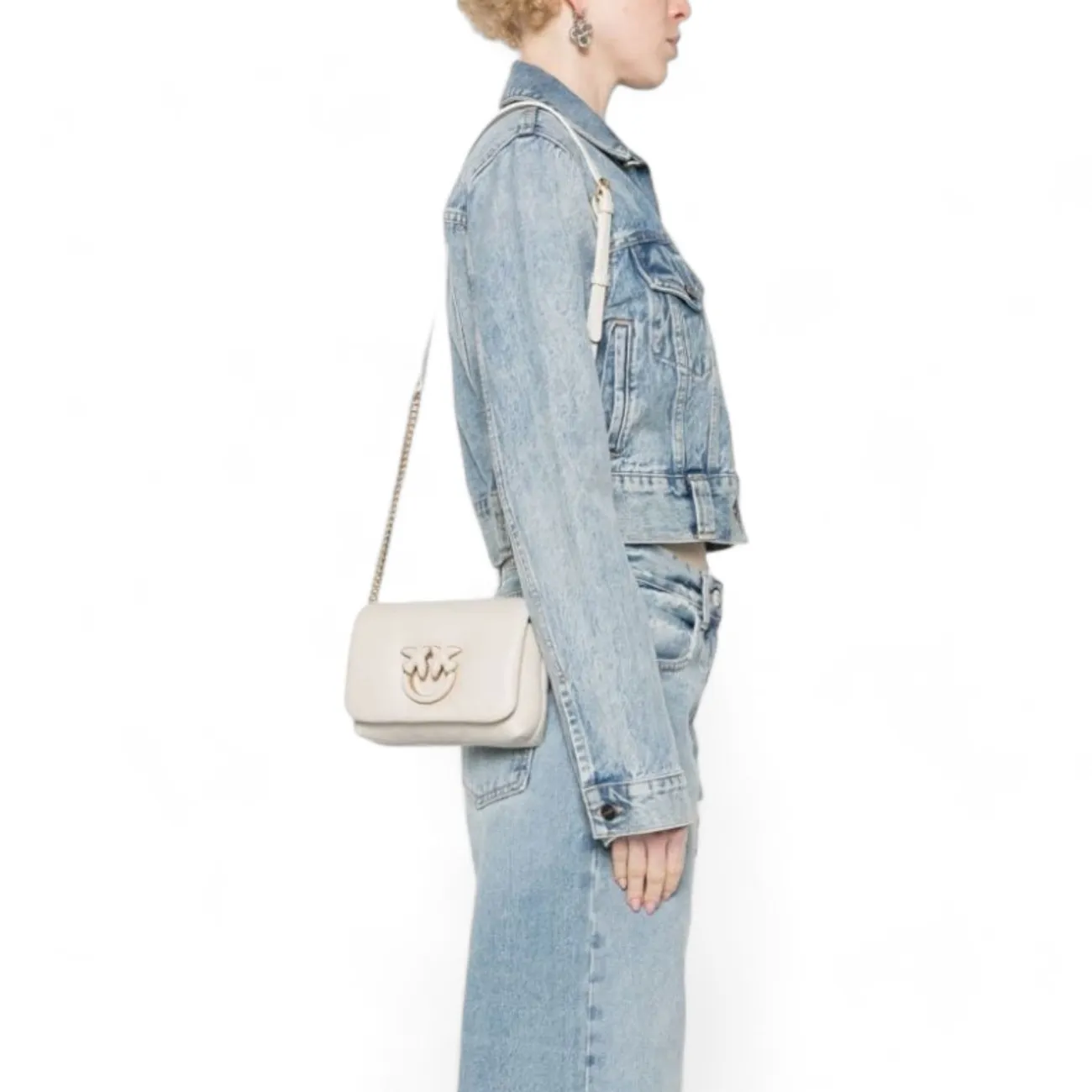Pinko borsa puff baby love click bianco