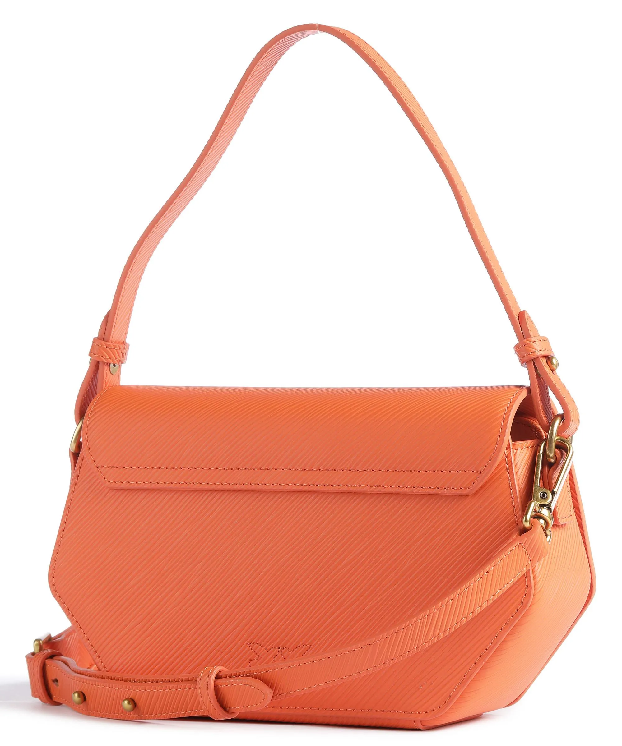  Pinko Love Click Mini Borsa a spalla pelle in rilievo arancio  