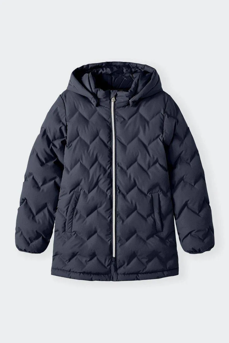 PIUMINO BLU NAVY CON CAPPUCCIO JUNIOR