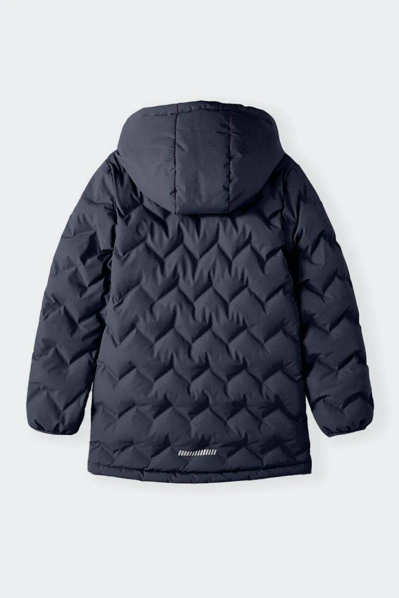 PIUMINO BLU NAVY CON CAPPUCCIO JUNIOR
