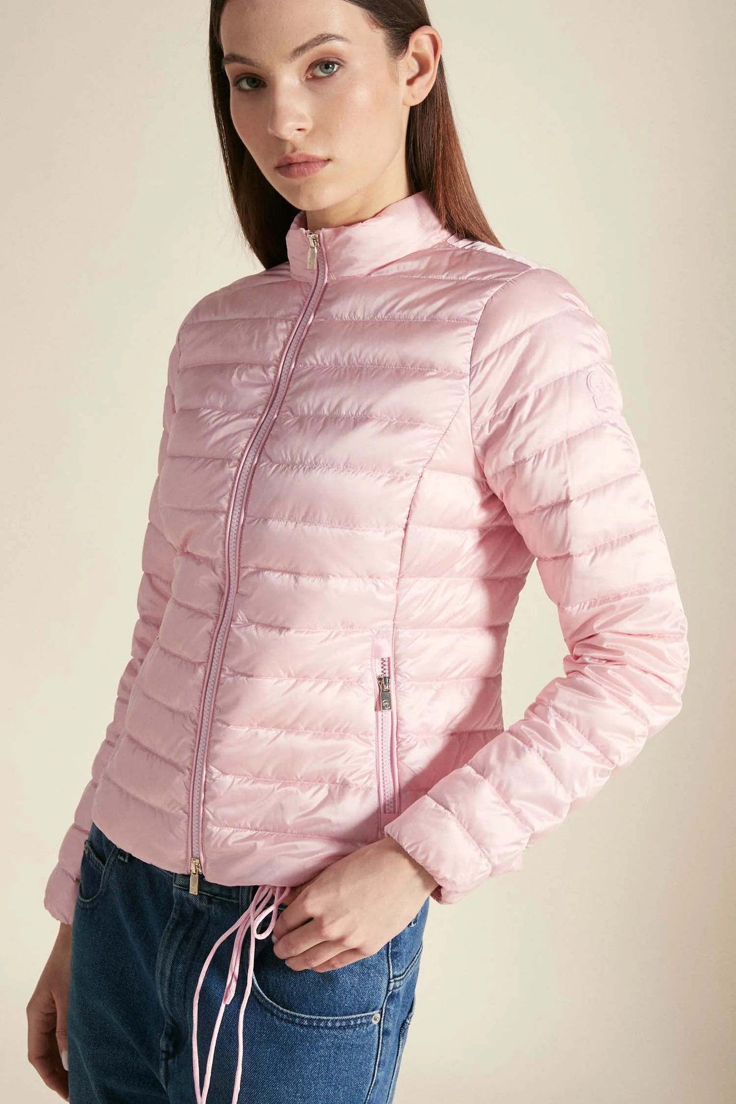 POLA LONG – Piumino rosa pastello full zip 800 FP
