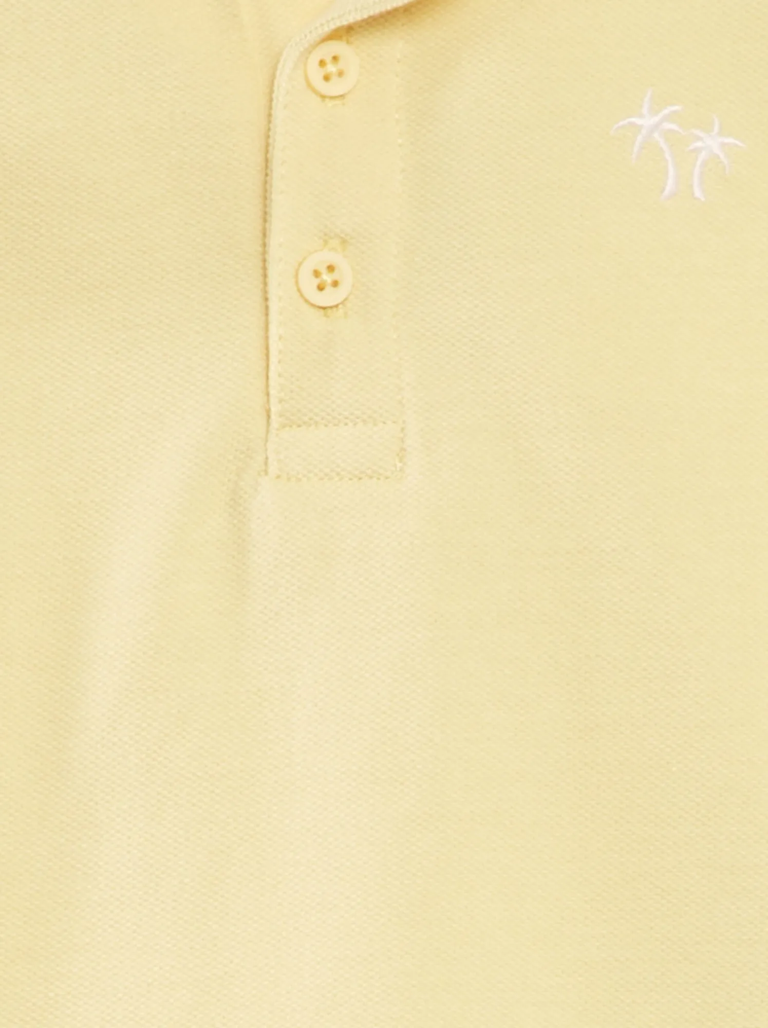 Polo in piqué di cotone 'palme' - GIALLO
