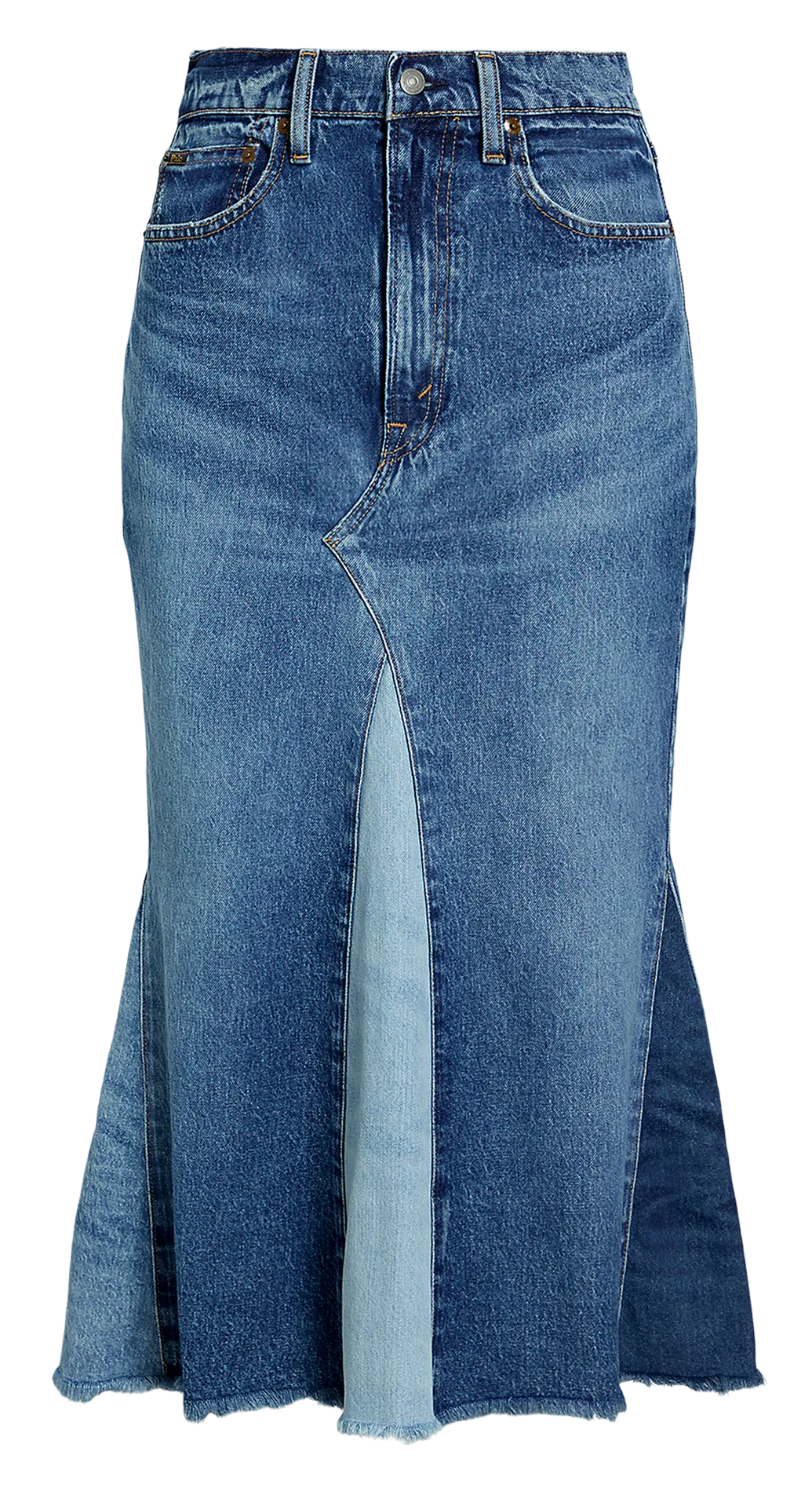  POLO RALPH LAUREN   Gonna longuette a vita alta in denim | Blu