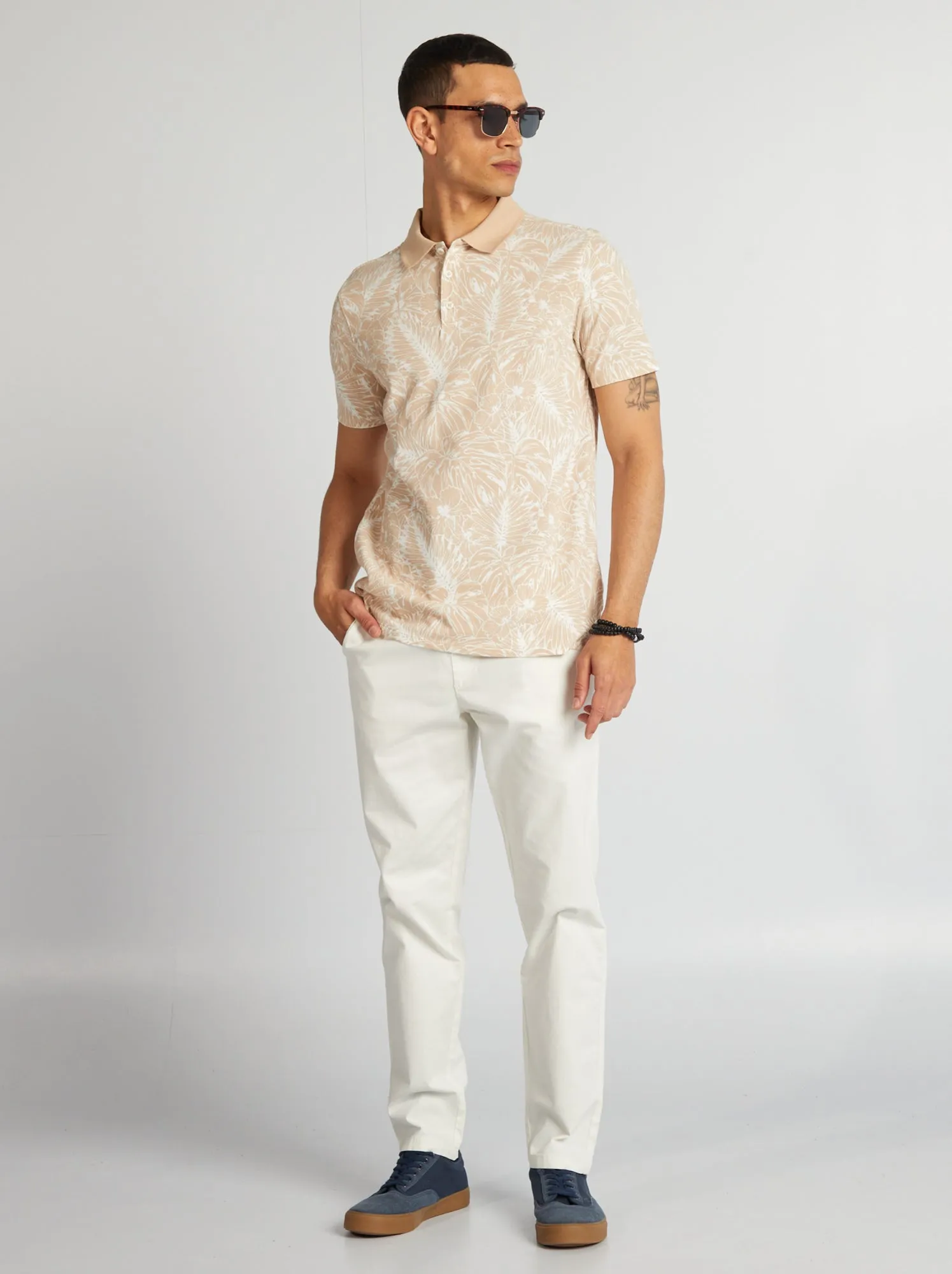 Polo stampata - BEIGE