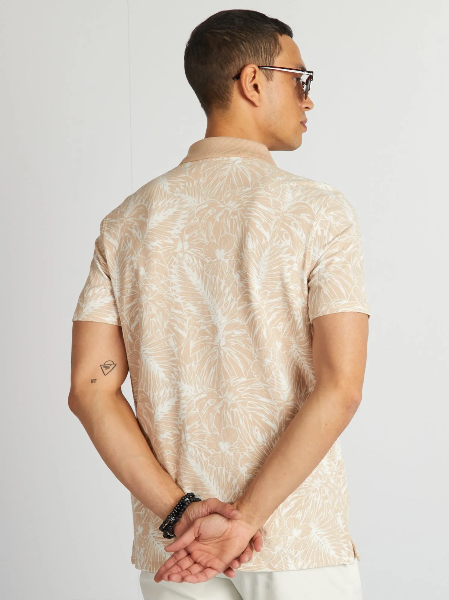 Polo stampata - BEIGE