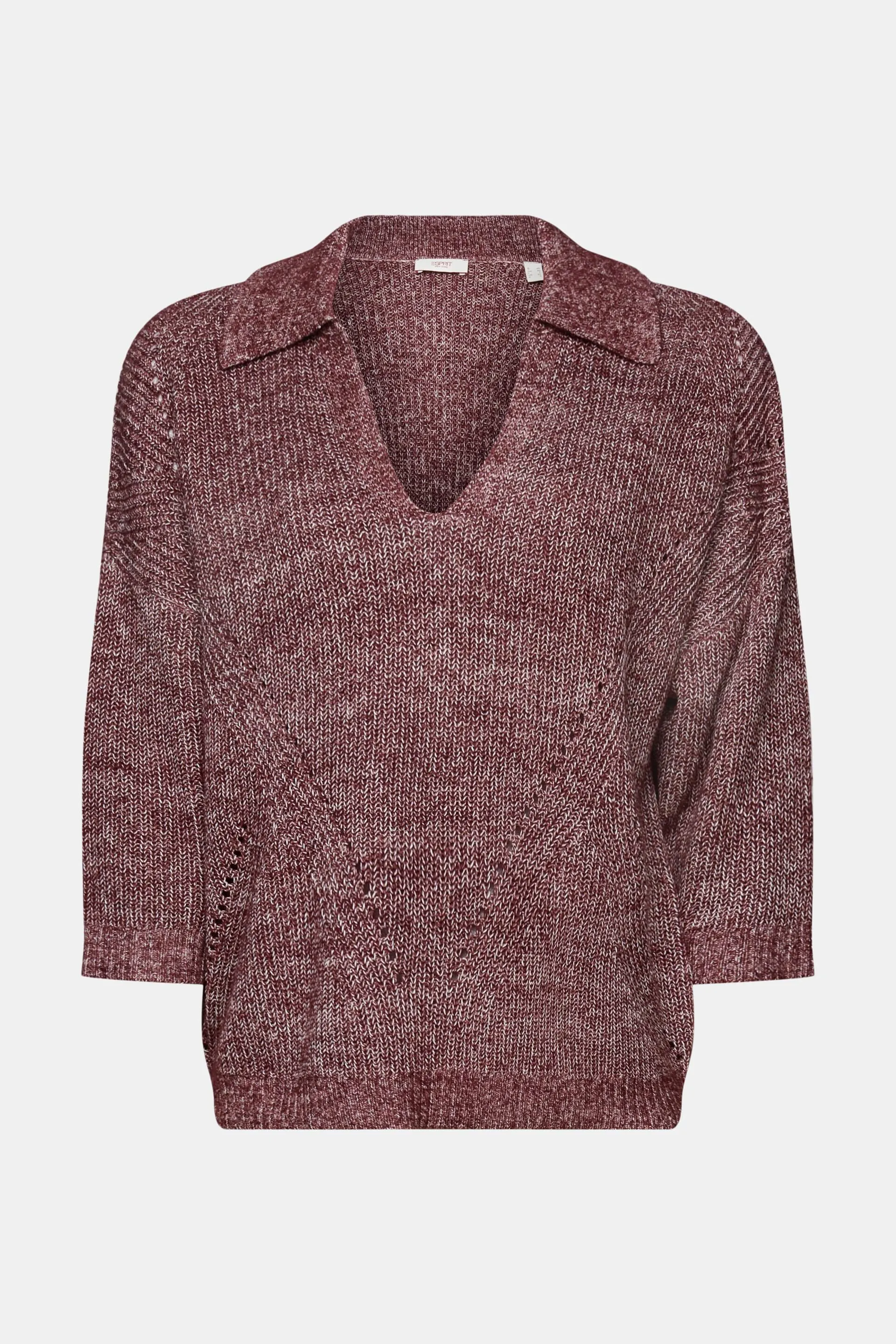 Pullover con colletto stile polo, misto cotone