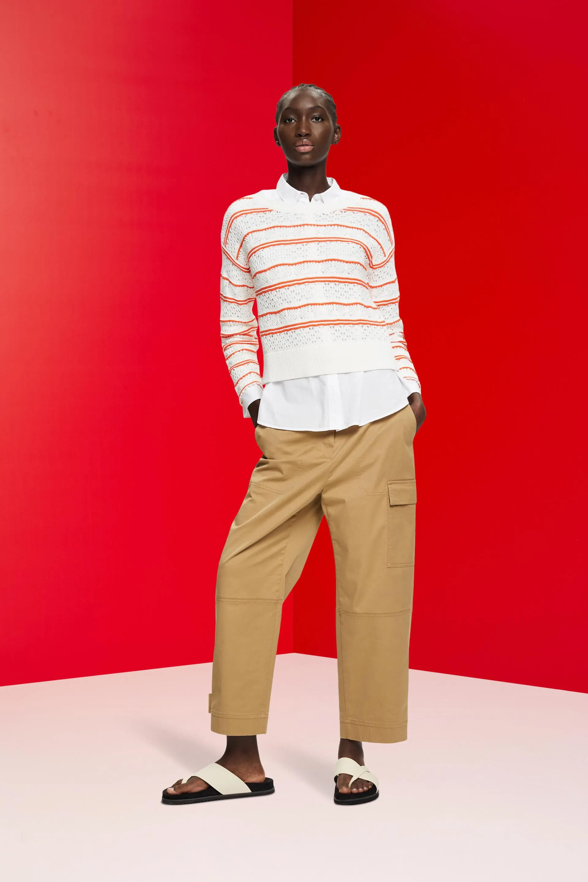Pullover in cotone sostenibile strutturato