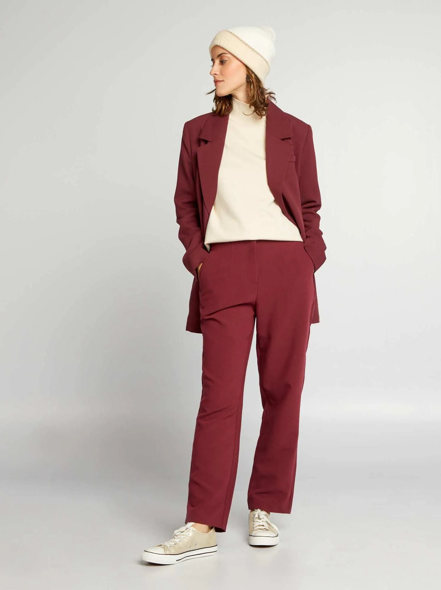 Pullover in maglia con bottoni fantasia - BIANCO