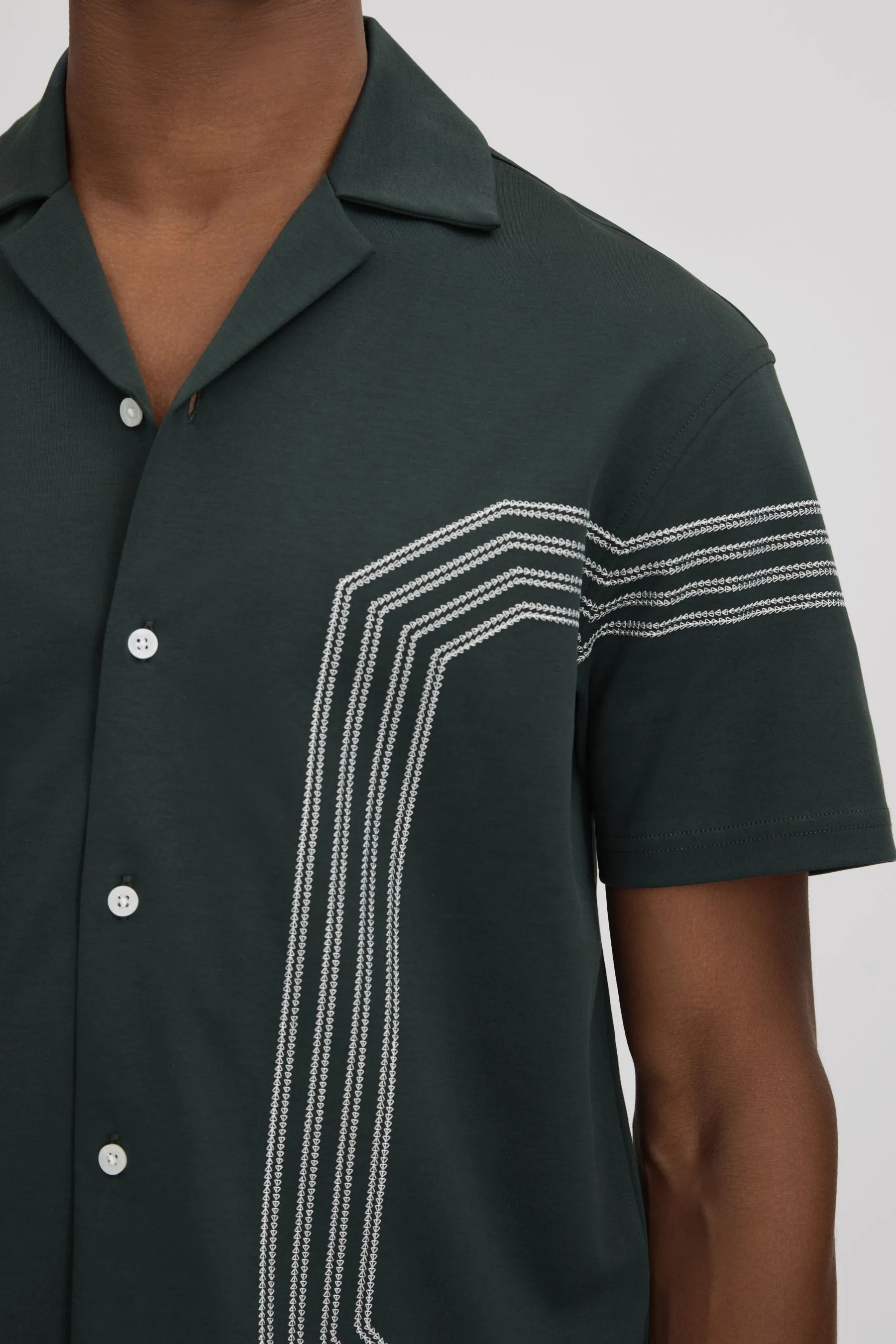 Reiss Arlington - Camicia in cotone mercerizzata ricamata    
