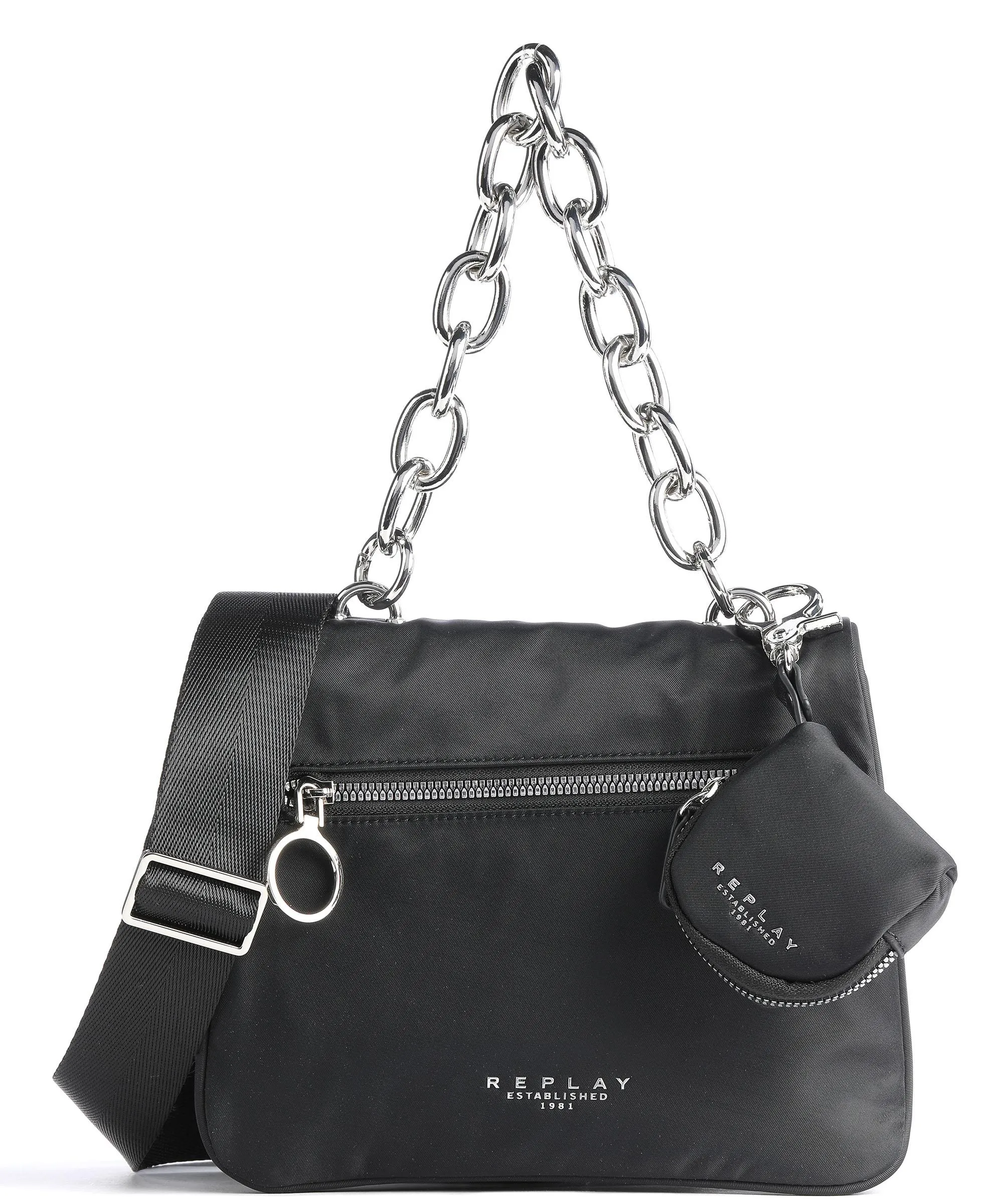  Replay Borsa a spalla poliestere nero  