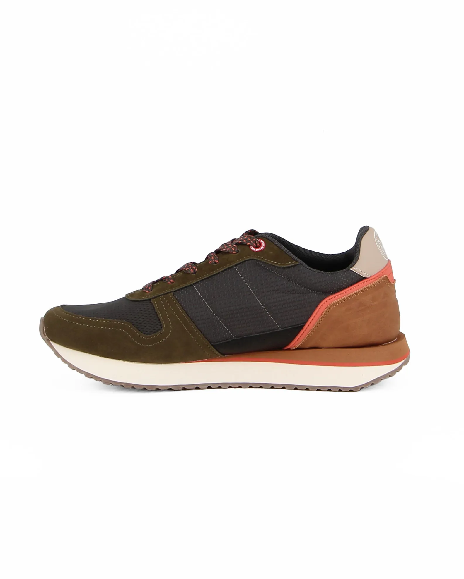 RIFLE - Sneaker verde e nera con inserti rossi e patch beige                                            Previous productRIFLE - 
