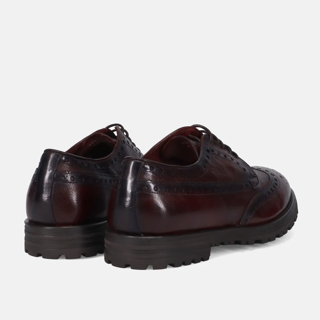 Scarpa derby brogue Sturlini in pelle tamponata bordeaux