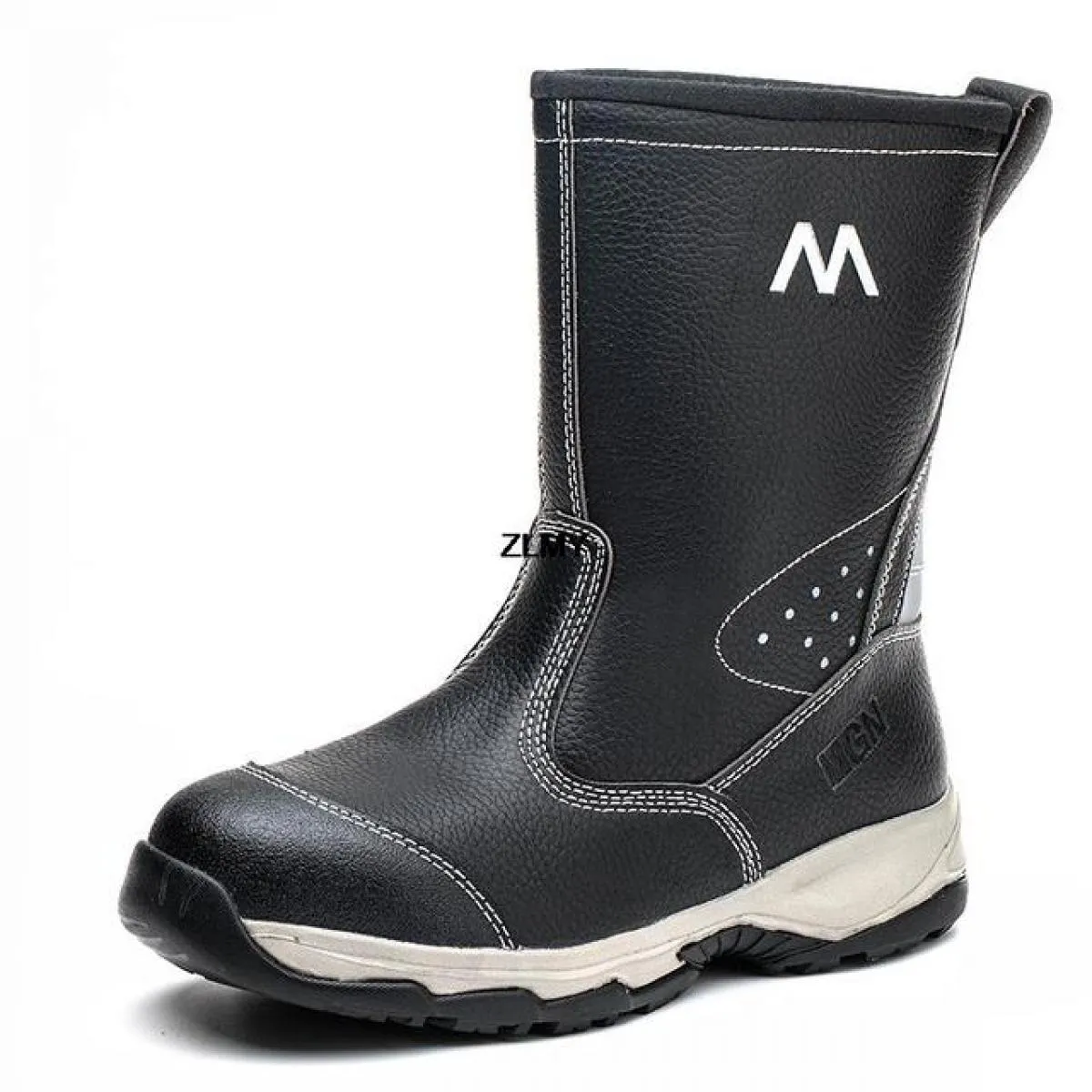 Scarpe antinfortunistiche alte da uomo Scarpe da lavoro impermeabili con punta in acciaio Stivali antinfortunistici antiforatura