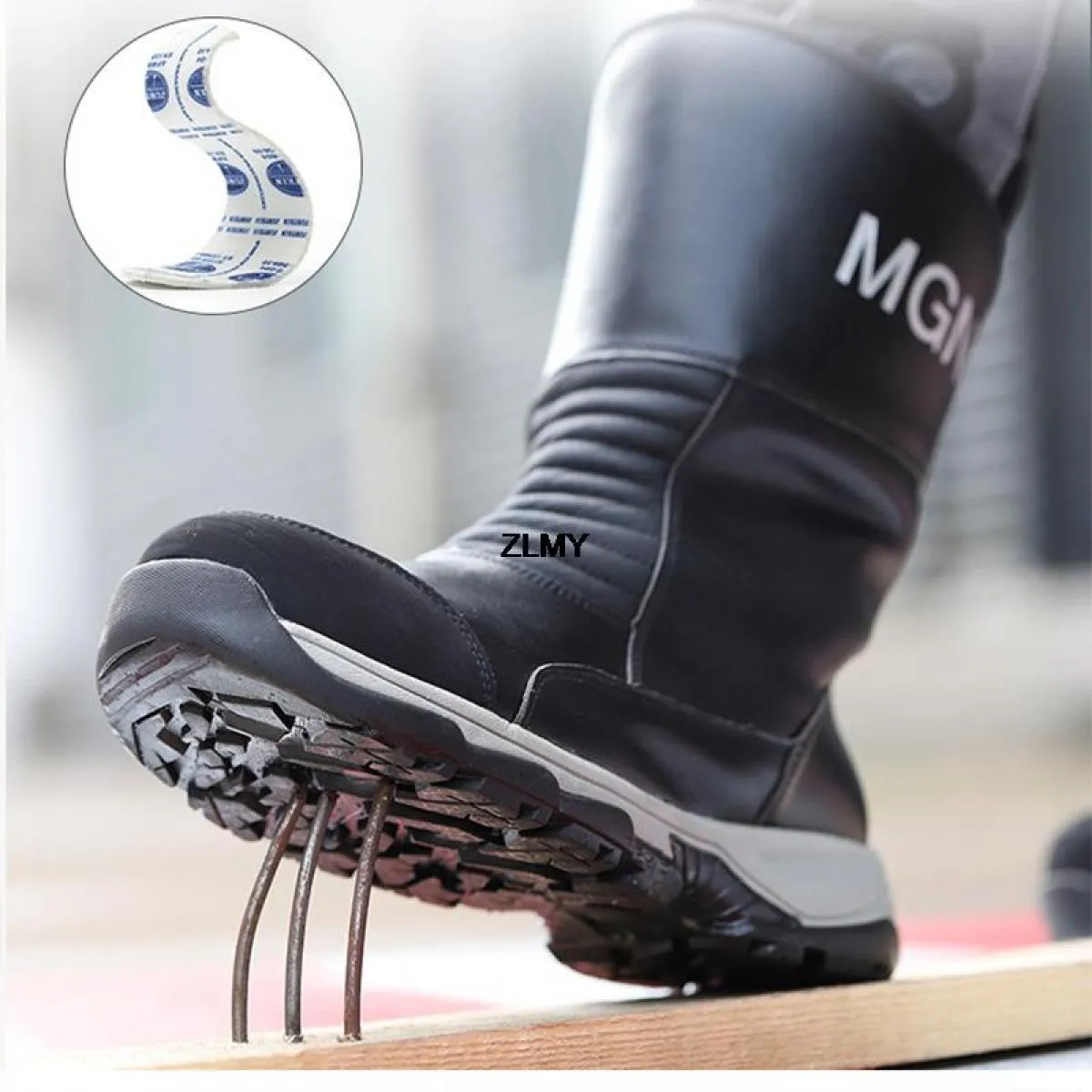 Scarpe antinfortunistiche alte da uomo Scarpe da lavoro impermeabili con punta in acciaio Stivali antinfortunistici antiforatura