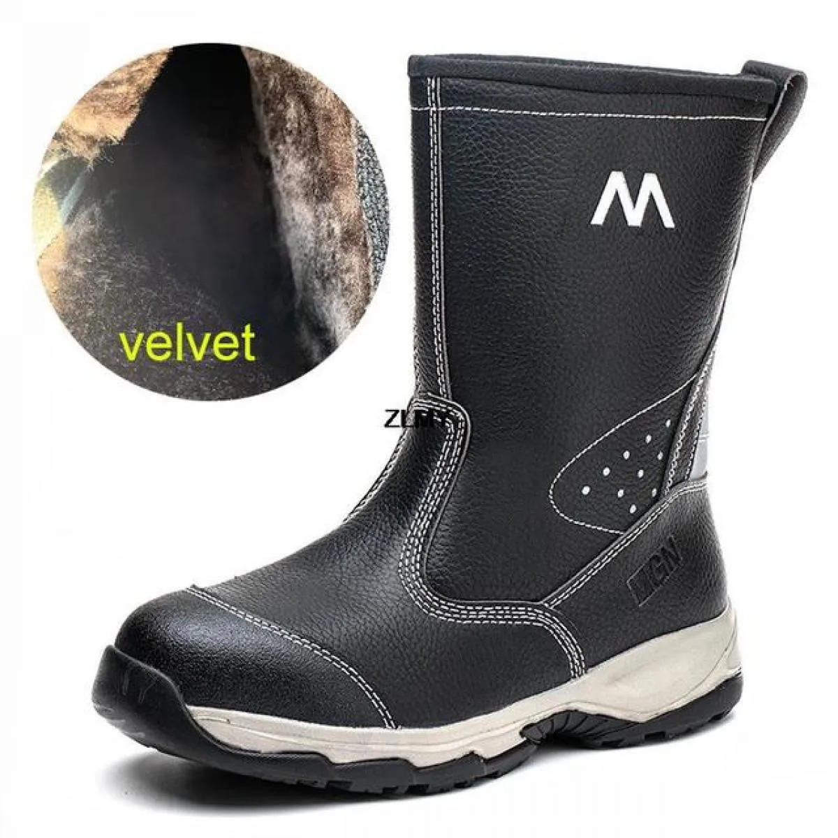 Scarpe antinfortunistiche alte da uomo Scarpe da lavoro impermeabili con punta in acciaio Stivali antinfortunistici antiforatura