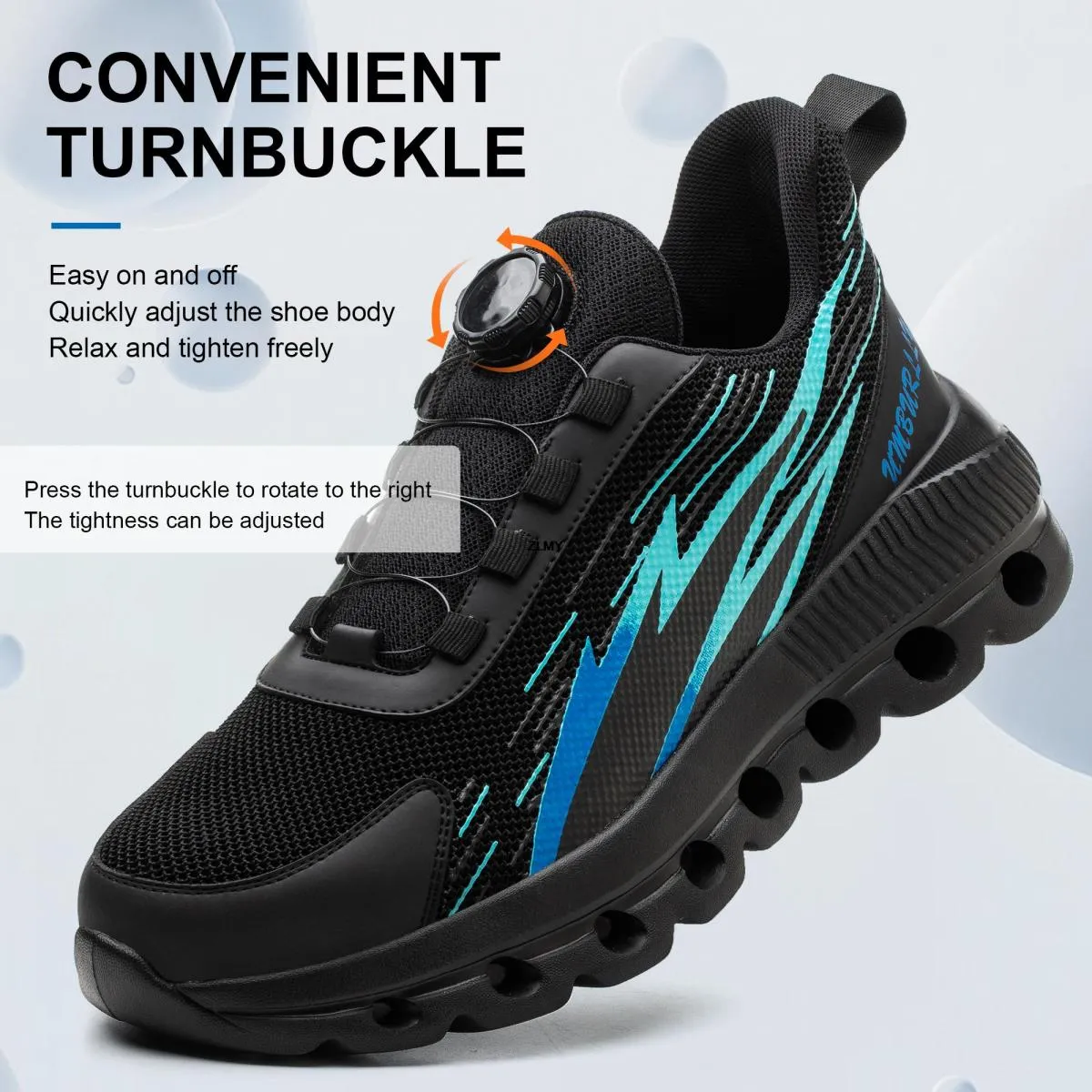 Scarpe antinfortunistiche con bottone ruotato Sneaker da uomo con punta in acciaio Scarpe da lavoro antiforatura Scarpe da lavor