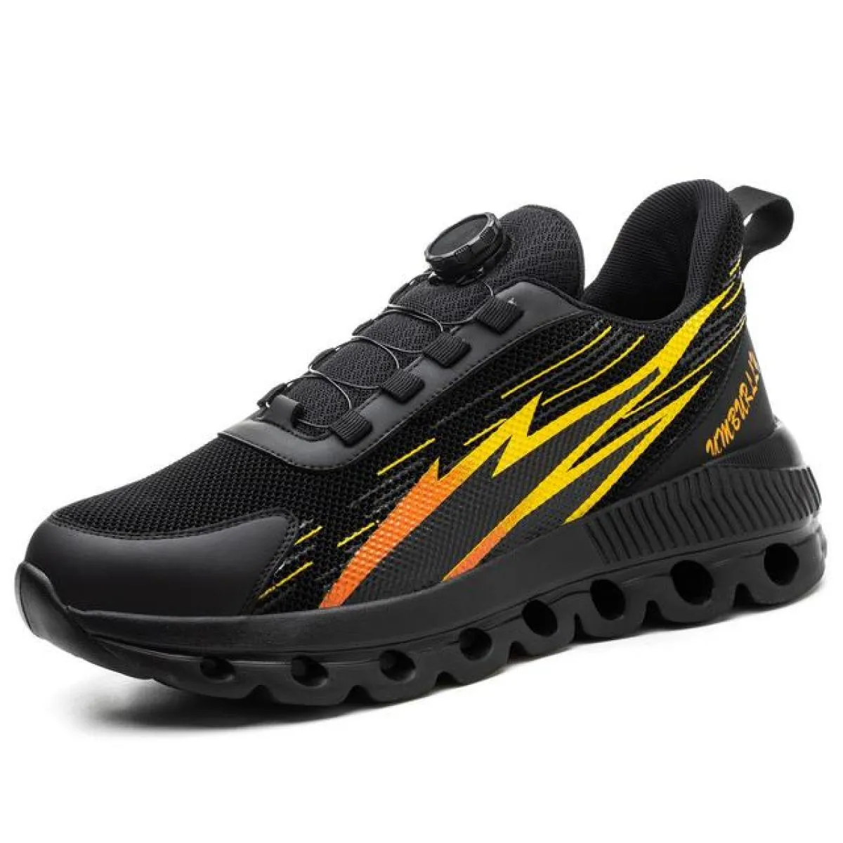 Scarpe antinfortunistiche con bottone ruotato Sneaker da uomo con punta in acciaio Scarpe da lavoro antiforatura Scarpe da lavor